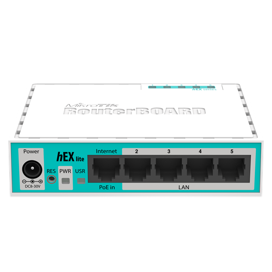 MikroTik hEX Lite Router, 5×Gigabit, RouterOS L4 (RB750r2)