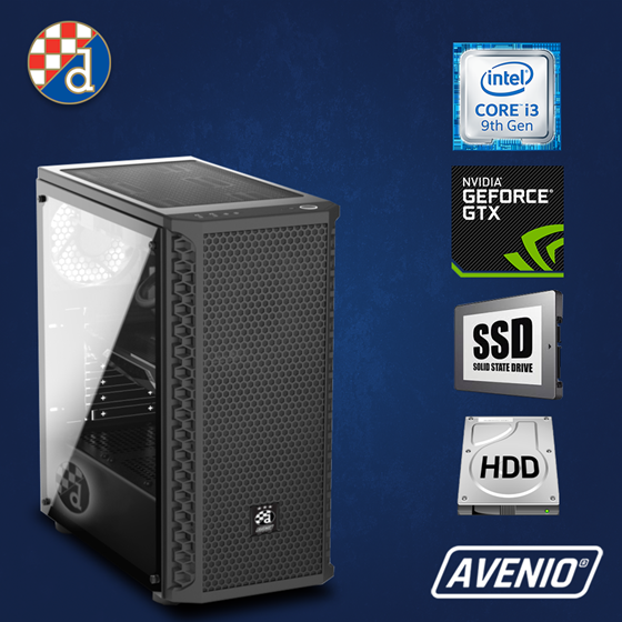 Avenio TopGamer Dinamo Intel Core i3 9100F 3.60GHz 8GB 240GB SSD + 1TB HDD FreeDOS nVidia GeForce GTX 1650 SUPER 4GB GDDR6 P/N: 02241832