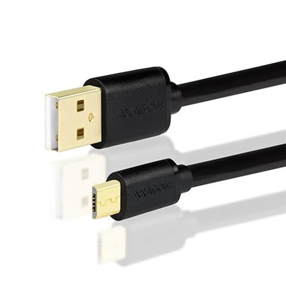 Kabel USB 2.0 Type-A M - micro USB Type-B M 1m crni P/N: BUMM-AM10QB