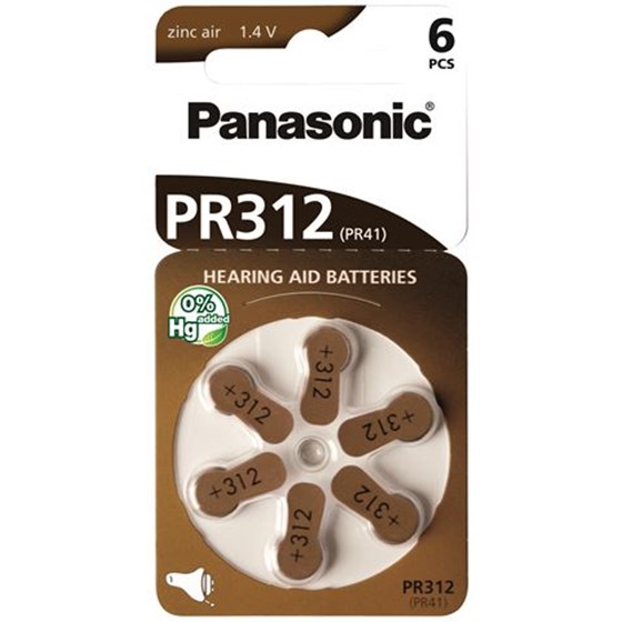 Baterije Panasonic PR312L/6LB Zinc Air P/N: 0235684 