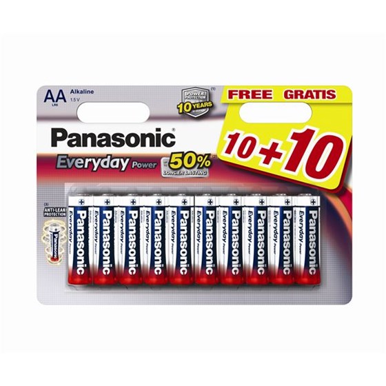 Baterije Panasonic Alkaline AA LR6EPS/20BW 10+10F P/N: 02390577 