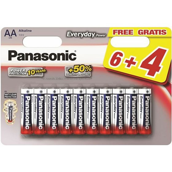 Baterije Panasonic Alkaline Pro Power AA LR6EPS/10BW 6+4F  P/N: 02390896 