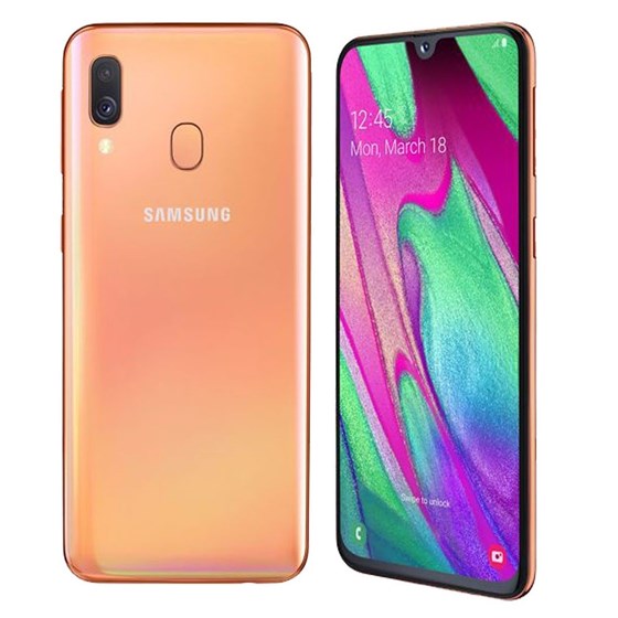 Smartphone Samsung Galaxy A40 DS Koraljni Exynos 7885 Octa-core 2.20GHz 4GB 64GB 5.9" Android 9.0 3G Wifi Bluetooth 4.2 NFC DualSim P/N: SM-A405FZODSIO