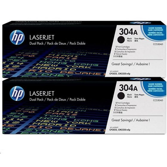 Toner HP Color LaserJet 304A Black 2-pack (ČIŠĆENJE ZALIHA) P/N: CC530AD 