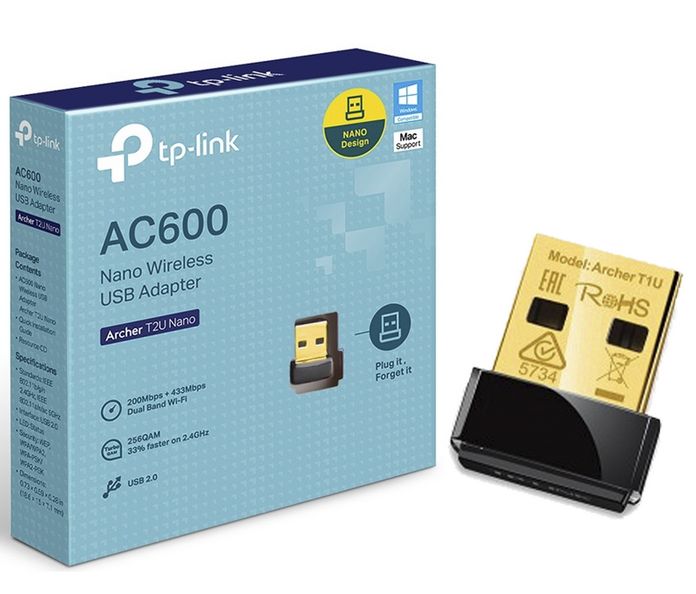TP-Link Archer T2U Nano, AC600 Nano Wireless USB adapter