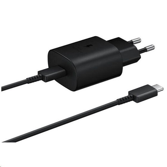 Punjač Samsung TA800 25W Fast Charge USB-C + USB Type-C kabel crni P/N: EP-TA800XBEGWW