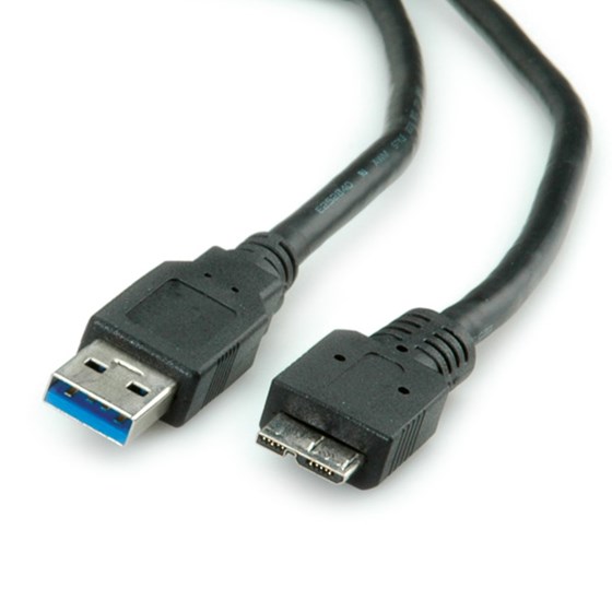 Kabel USB 3.0 Type-A M - microUSB Type-B M 0.8m Crni Roline P/N: 11.02.8873 