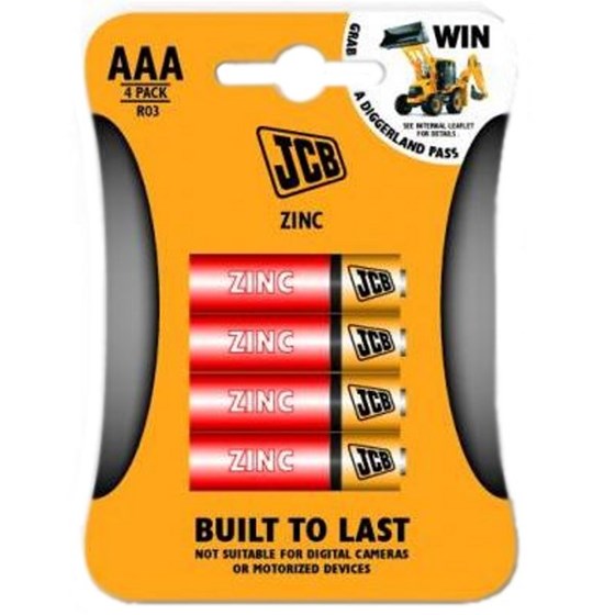 Baterije JCB 4x AAA Zink (ČIŠĆENJE ZALIHA) P/N: 11208005