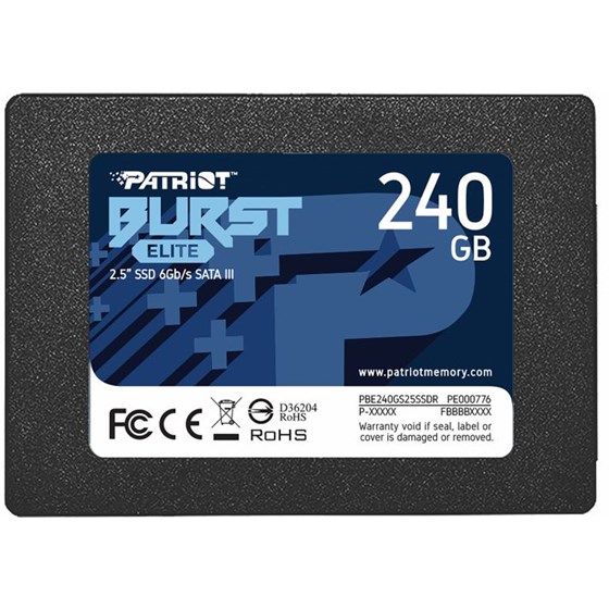 SSD 240GB Patriot Burst Elite 2.5" SATA III, R/W: 450/320 MB/s P/N: PBE240GS25SSDR