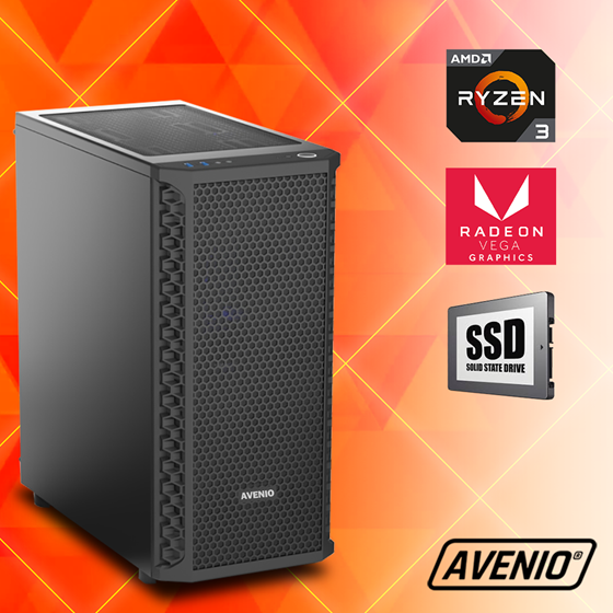 Avenio Vindicator AMD Ryzen 5 3400G 3.70GHz 8GB 240GB SSD + 1TB HDD FreeDOS Radeon™ Vega 11 Graphics P/N: 02241527