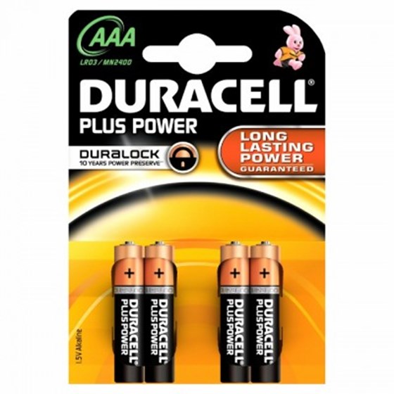 Baterije Duracell Alkaline Plus AAA B4 P/N: 12401038