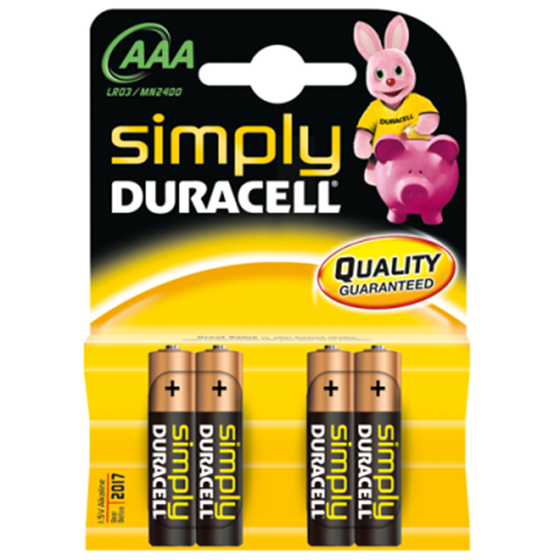 Baterije Duracell Alkaline Simply AAA B4 P/N: 12401045 