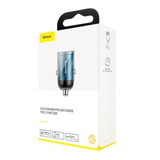Auto punjač za smartphone/tablet  Baseus Tiny Star PPS Type-C 30W plavi P/N: VCHX-B03