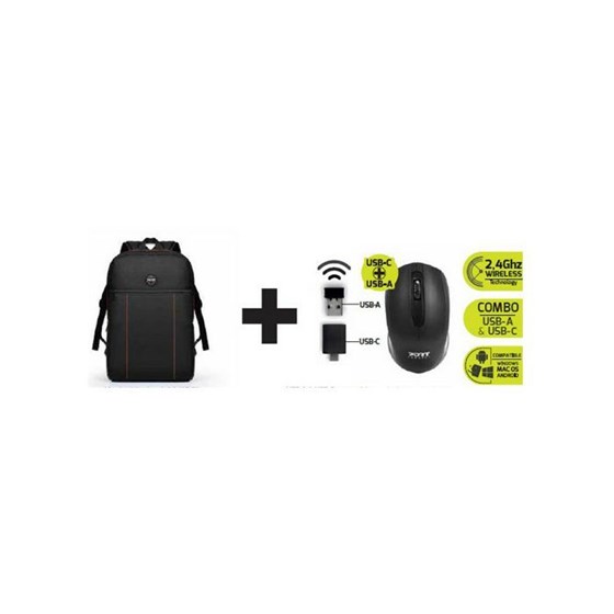 Ruksak za laptope do 15.6" PORT Premium pack + bežični miš, crna P/N: 501901