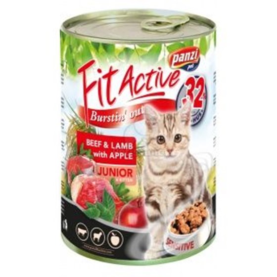 FitActive CAT 415g konzerva JUNIOR Govedina/Janje  32%