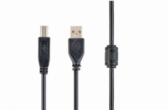 Kabel USB A 2.0 - USB B 1.8m (printer kabel) Gembird crni P/N: CCF-USB2-AMBM-6