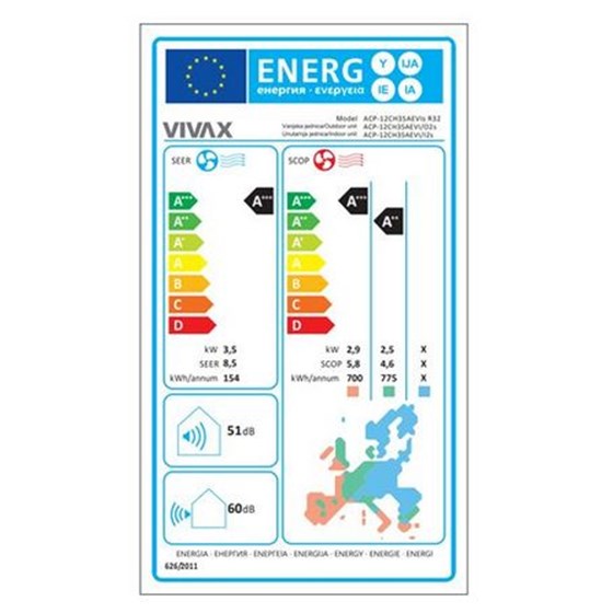 VIVAX COOL, klima uređaji, ACP-12CH35AEVIs R32 GOLD+wifi