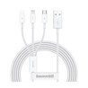Kabel 3u1 USB A - Lightning / USB C / MicroUSB 1.5m, Baseus 3.5A bijeli, CAMLTYS-02