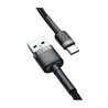 Kabel USB A - USB C 2m braided Baseus 2A QC 3.0 crni, CATKLF-CG1