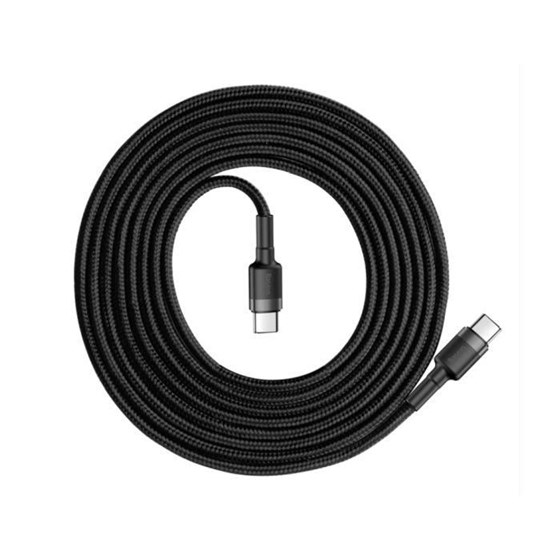 Kabel USB C - USB C 2m braided 60W 3A QC 3.0 Baseus crni P/N: CATKLF-HG1