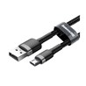 Kabel USB A - MicroUSB 2m Braided, Baseus Cafule 1.5A crni, CAMKLF-CG1