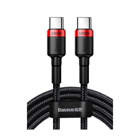 Kabel USB C - USB C 2m Braided crveno crni, Baseus Cafule PD 2.0 100W, CATKLF-AL91