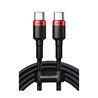 Kabel USB C - USB C 2m Braided crveno crni, Baseus Cafule PD 2.0 100W, CATKLF-AL91