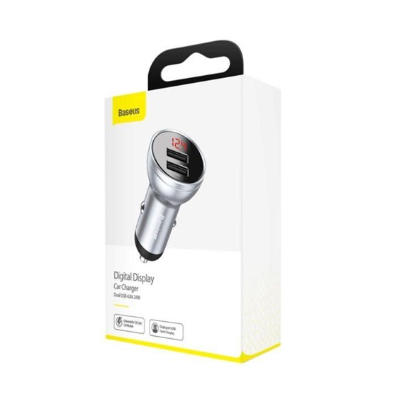 Auto punjač za Baseus 2x USB 24W srebrni P/N: CCBX-0S