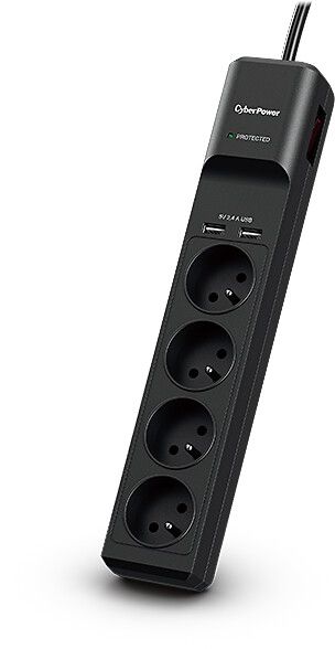 Strujna zaštitna letva CyberPower 4x Schuko + 2x USB sa prekidačem 1.8m P/N: P0420SUD0