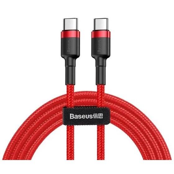 Kabel USB C - USB C 2m Baseus 60W 3A crveni, CATKLF-H09