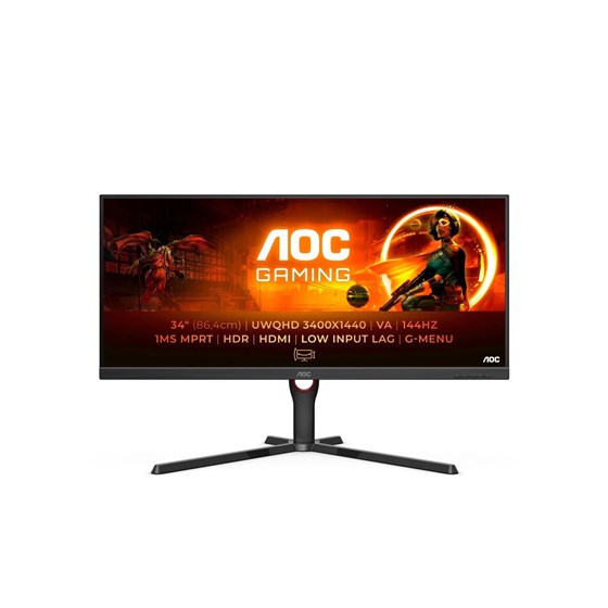 Monitor AOC U34G3XM, U34G3XM, 34" UWQHD VA, 144Hz, 1ms, 2x HDMI, DP, Audio