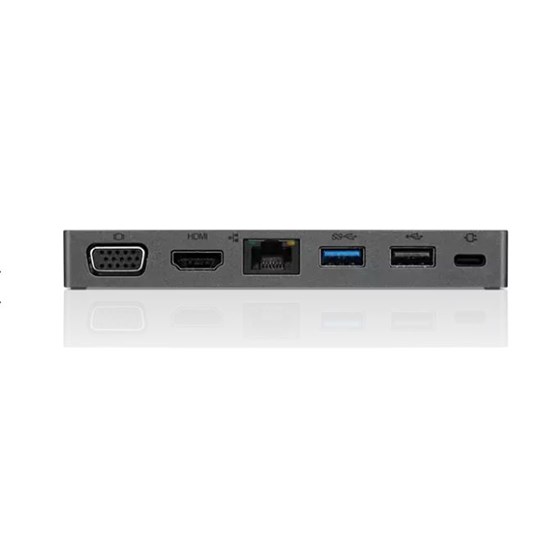 Lenovo Dock Powered USB C Travel Hub 65W, 2x USB, 1x USB C, 1x HDMI, 1x VGA, 1x RJ45