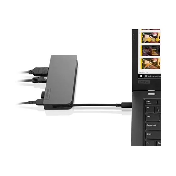 Lenovo Dock Powered USB C Travel Hub 65W, 2x USB, 1x USB C, 1x HDMI, 1x VGA, 1x RJ45