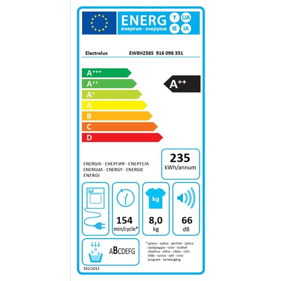Electrolux EW8H258S Samostojeća Sušilica