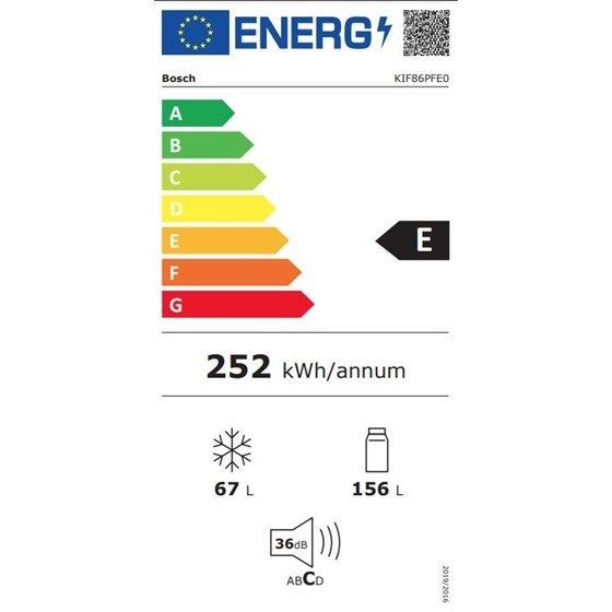 Bosch KIF86PFE0, Ugradbeni hladnjak sa zamrzivačem na dnu
