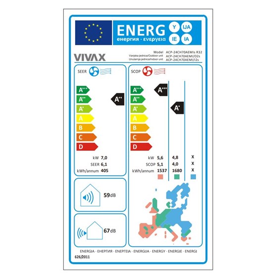 VIVAX COOL, klima uređaji, ACP-24CH70AEMIs R32