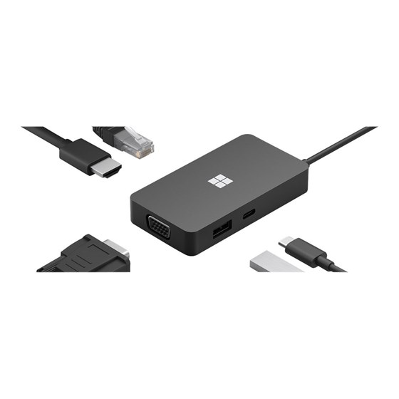 Microsoft USB-C Travel Hub 1x USB, 1x USB C, 1x RJ45, 1x VGA, 1x HDMI, SWV-00016