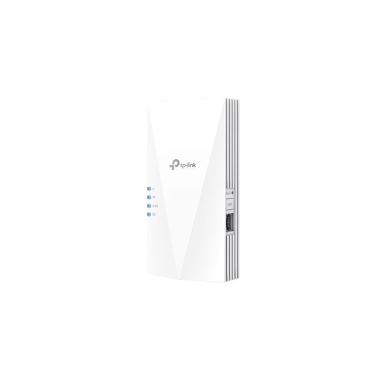 TP-Link RE600X AX1800 Wi-Fi 6 Range Extender, 2.4GHz and 5GHz, 1 Gigabit Ethernet Port, 574 Mbps at 2.4GHz, 1201 Mbps at 5GHz, WPS Button, Reset Button, 2 Internal Antennas