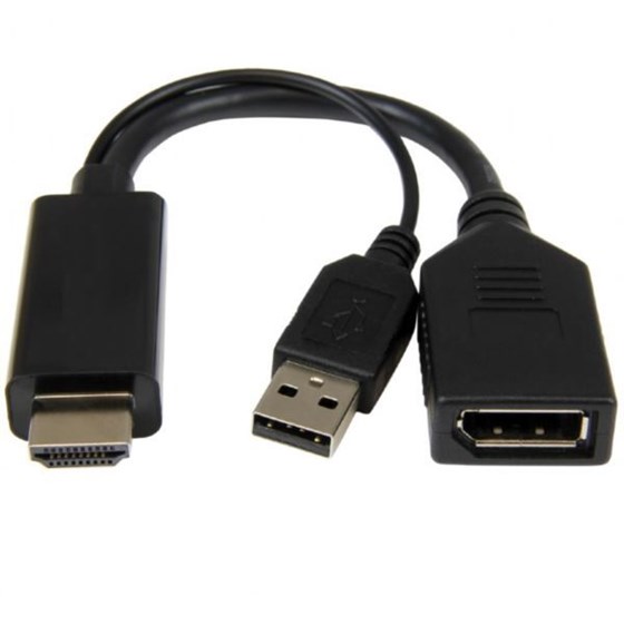 Adapter HDMI M - DisplayPort Ž Gembird Active 4K USB power GEM-A-HDMIM-DPF-01