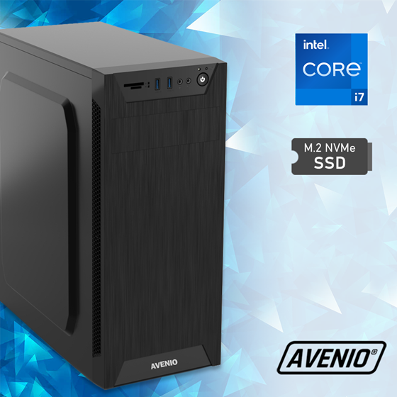 Avenio TopOffice Intel Core i7 12700 2.10GHz 16GB 1TB NVMe SSD DVDRW FreeDOS Intel UHD Graphics 770 P/N: 02242183