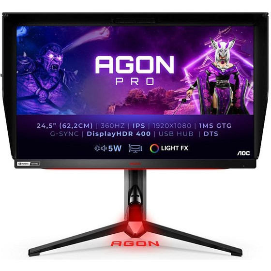Monitor AOC AGON Pro AG254FG, AG254FG, 24.5" Full HD IPS, 360Hz, 1ms, 2x HDMI, DP, Audio, 4x USB