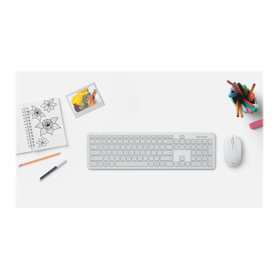 Tipkovnica i miš Bežična Microsoft Bluetooth Dekstop bijela, QHG-00060