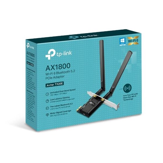 TP-Link Archer TX20E, AX1800 Wi-Fi 6 Bluetooth 5.2 PCIe Adapter