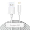 Kabel USB A - Lightning 1.5m bijeli, Baseus Simple Wisdom Data Cable 2.4A (2 kom u pakiranju), TZCALZJ-02
