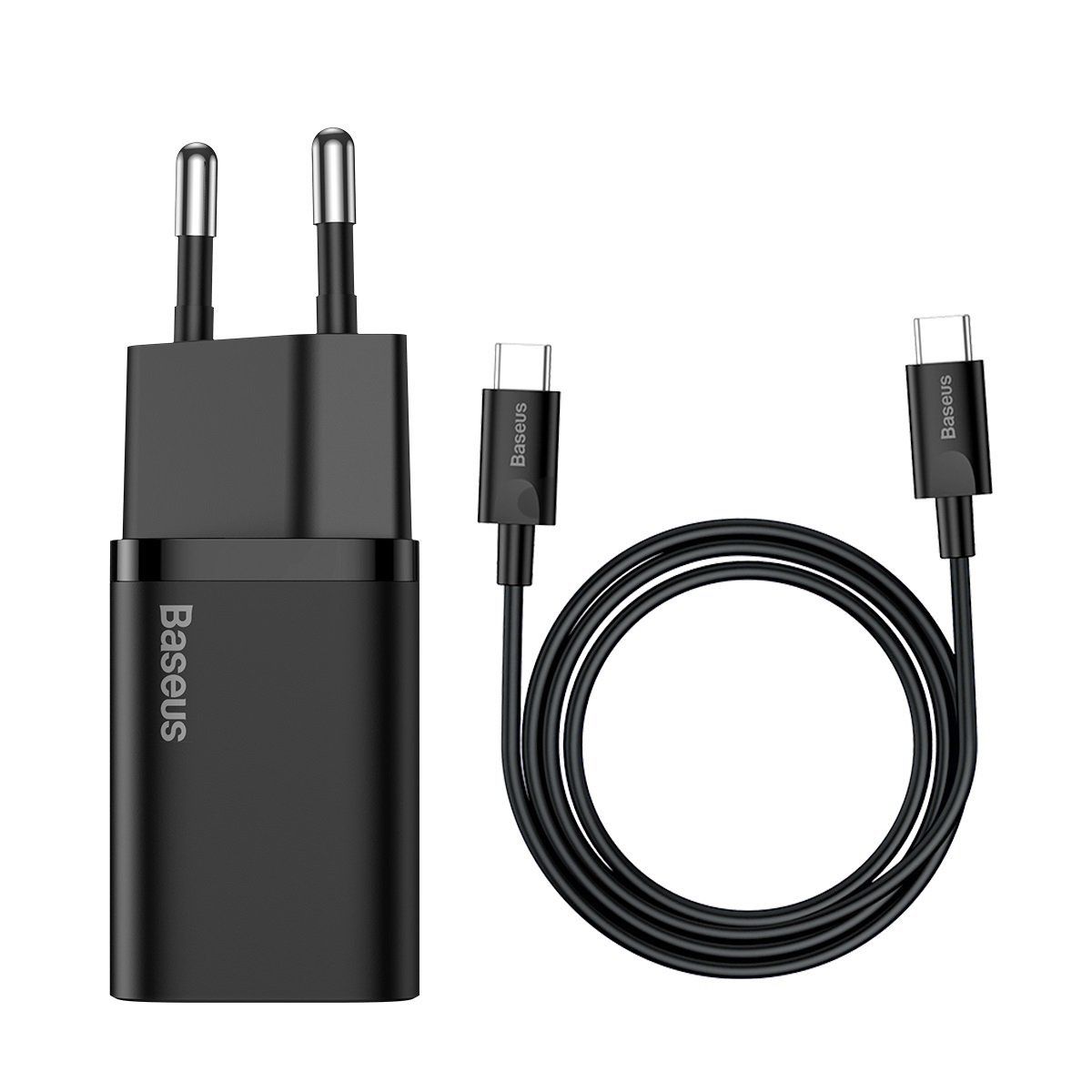 Univerzalni punjač Baseus Super Si 1C 25W + USB C kabel 1m crni, TZCCSUP-L01