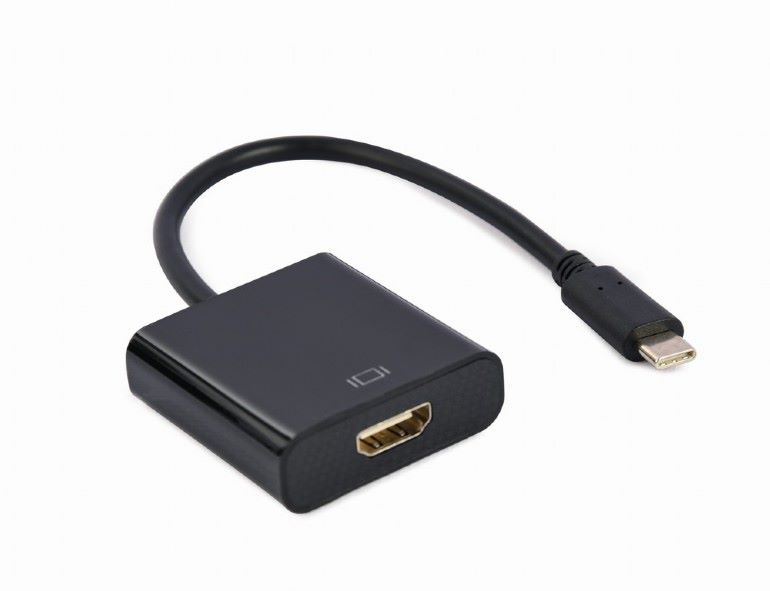 Adapter USB C (M) - HDMI (Ž) Gembird 4K 30Hz, 15cm, crni, A-CM-HDMIF-03