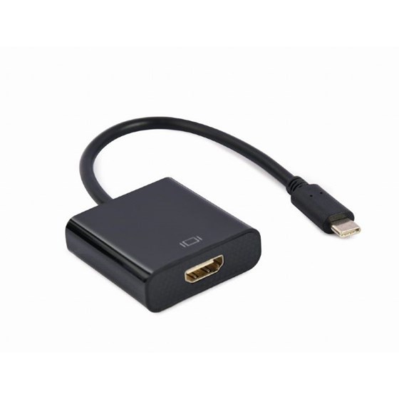 Adapter USB C (M) - HDMI (Ž) Gembird 4K 30Hz, 15cm, crni, A-CM-HDMIF-03