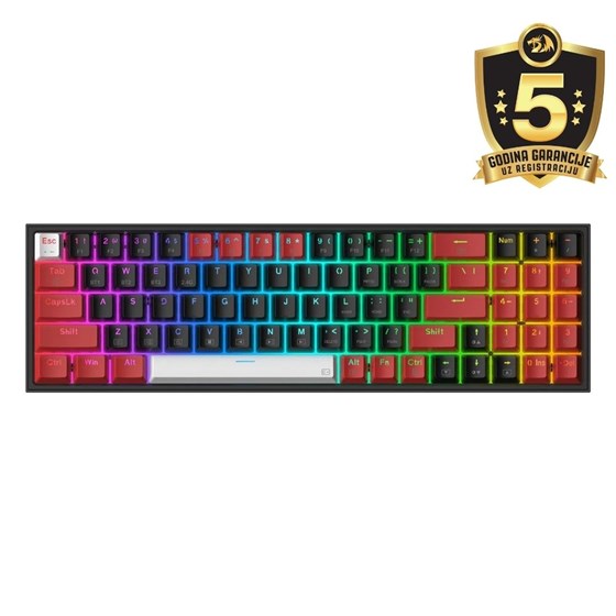 Tipkovnica Bežična Redragon POLLUX K628RGB PRO WIRED/WIRELESS/BT MECHANICAL RED SWITCH P/N: 6950376710819
