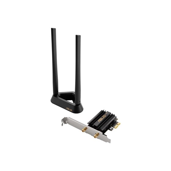 Asus PCE-AXE59BT, AXE5400 WiFi 6E PCI-E Adapter, Tri band 2.4GHz/5GHz/6GHz, Bluetooth 5.2, 90IG07I0-MO0B00