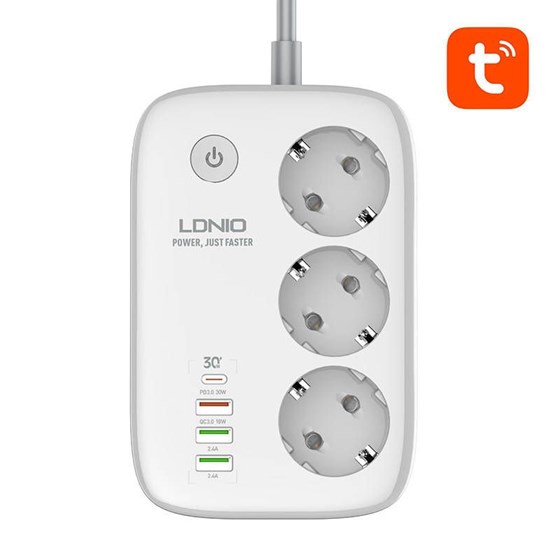 Smart Wi-Fi power strip LDNIO Tuya (white) SEW3452